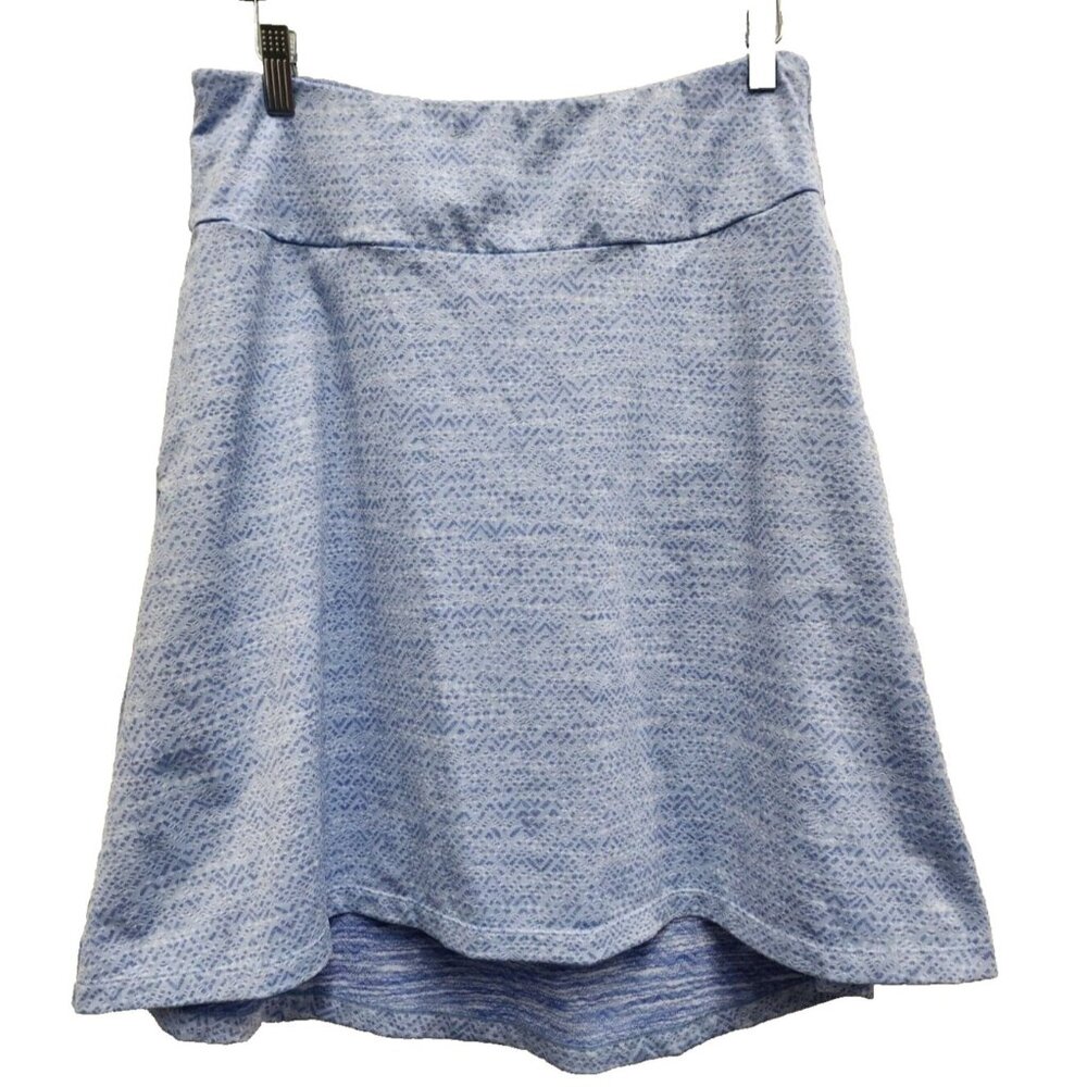 MPG Activewear Skirt Womens Medium Baby Blue Chevron‎ Hi-Low Pull On Outdoor